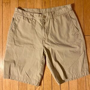 Patagonia Organic Cotton tan Khaki Shorts Worn Wear 9.5” Hiking Outdoor Men’s 32